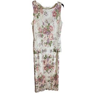 Y2K JBS Ltd Maxi Burnout Floral Dress Sz 8 Romantic Cottagecore Fairy  Coquette
